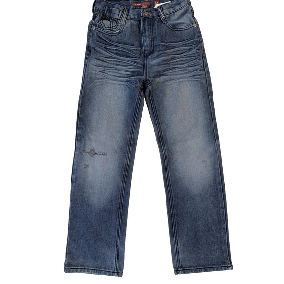 Chams Jeans Girls Size 14 Skinny Slim 506 Distressed Y2K Embroidered Pockets Hit - Picture 1 of 9